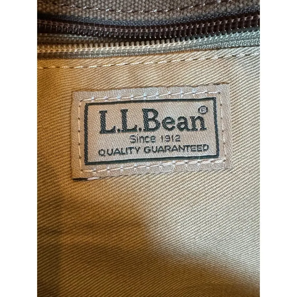 Vintage L.L. Bean Canvas & Leather Field Messenger Bag Crossbody Khaki 90s/00s